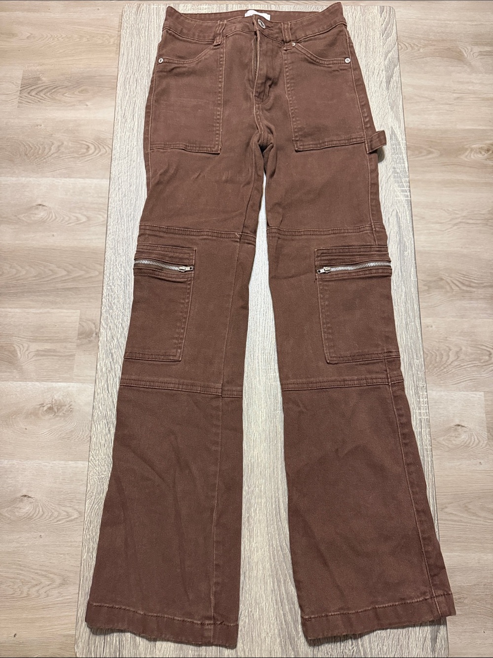 Women’s Brown Utility Flared Jeans